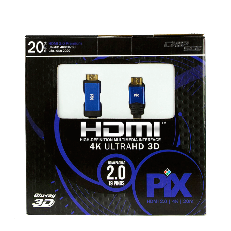 Cabo HDMI 2.0 4k ultraHD 3D 20 Metros