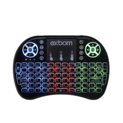 Mini Teclado Exbom, Wireless iluminado, Mouse Touch - BK-BTI8leds