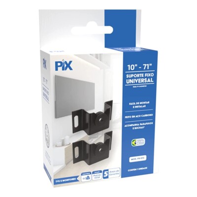 Suporte Fixo Universal PX-01C LED/ LCD POL. 10' A 71' Pix - Caixa