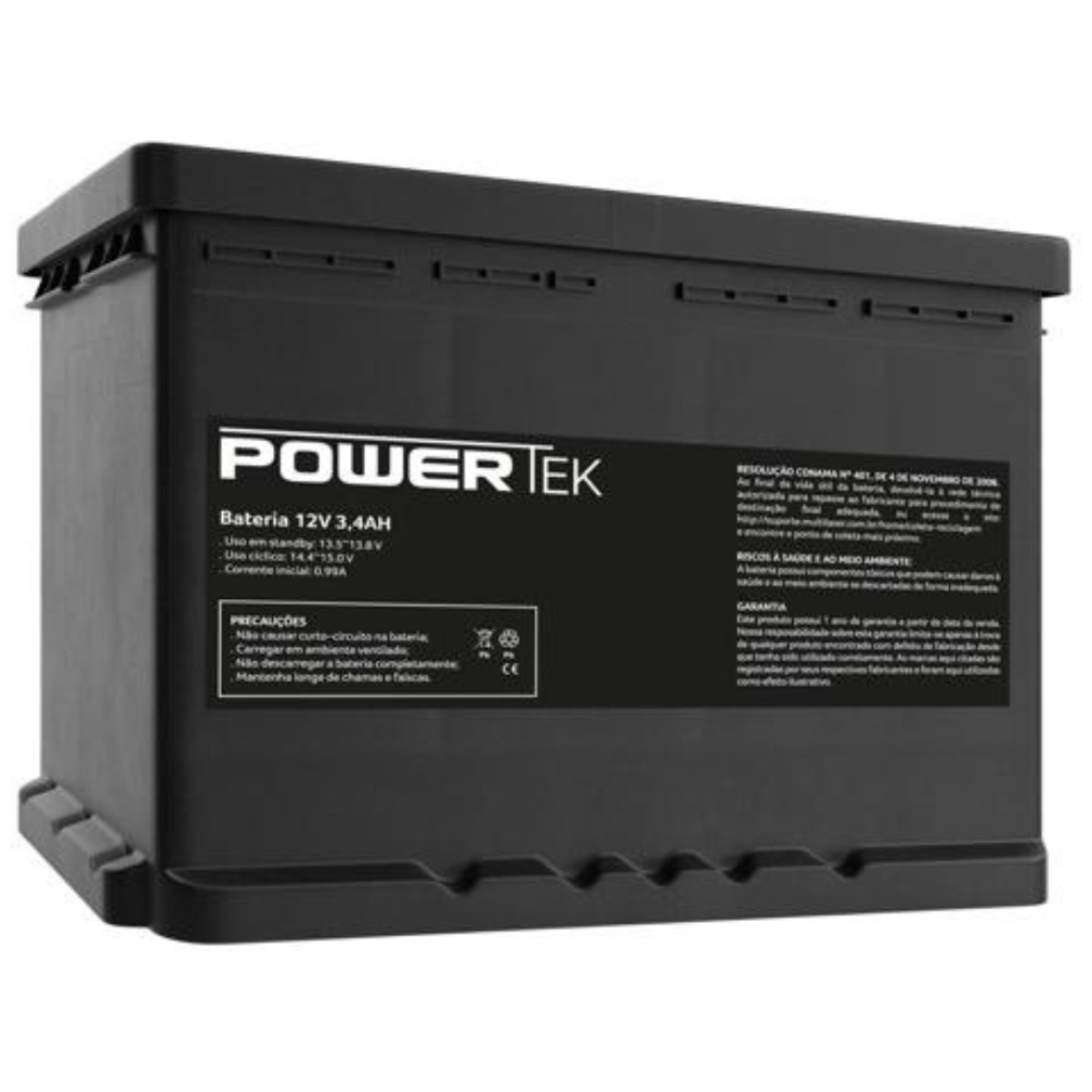Bateria Selada PowerTek 12V 3,4AH Multilaser