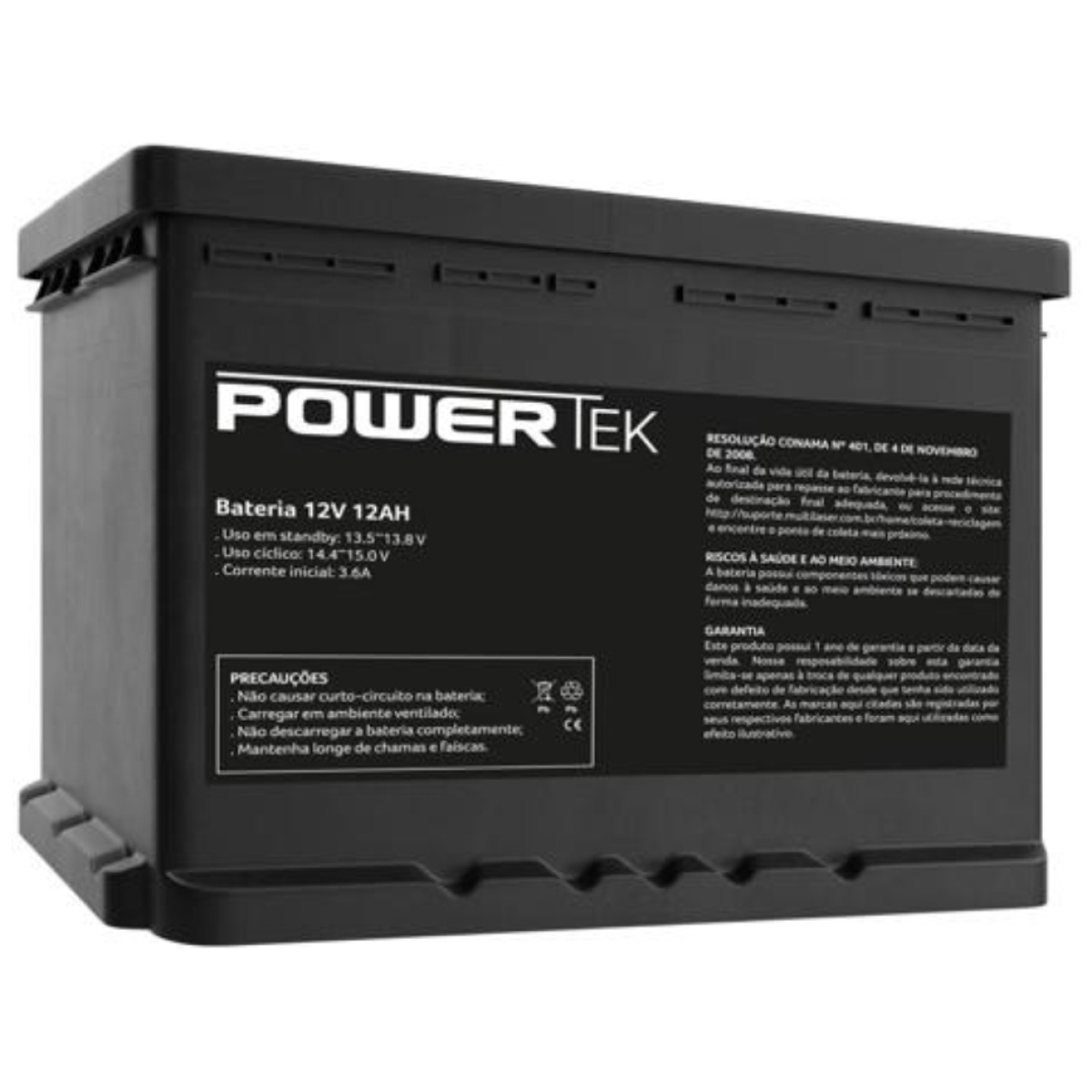 Bateria Selada PowerTek 12V 12AH Multilaser