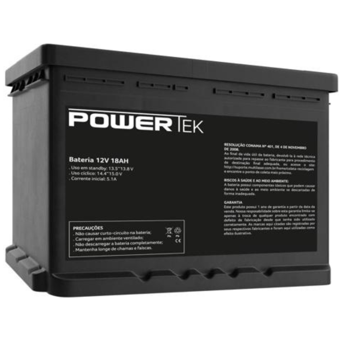 Bateria Selada PowerTek 12V 18AH Multilaser
